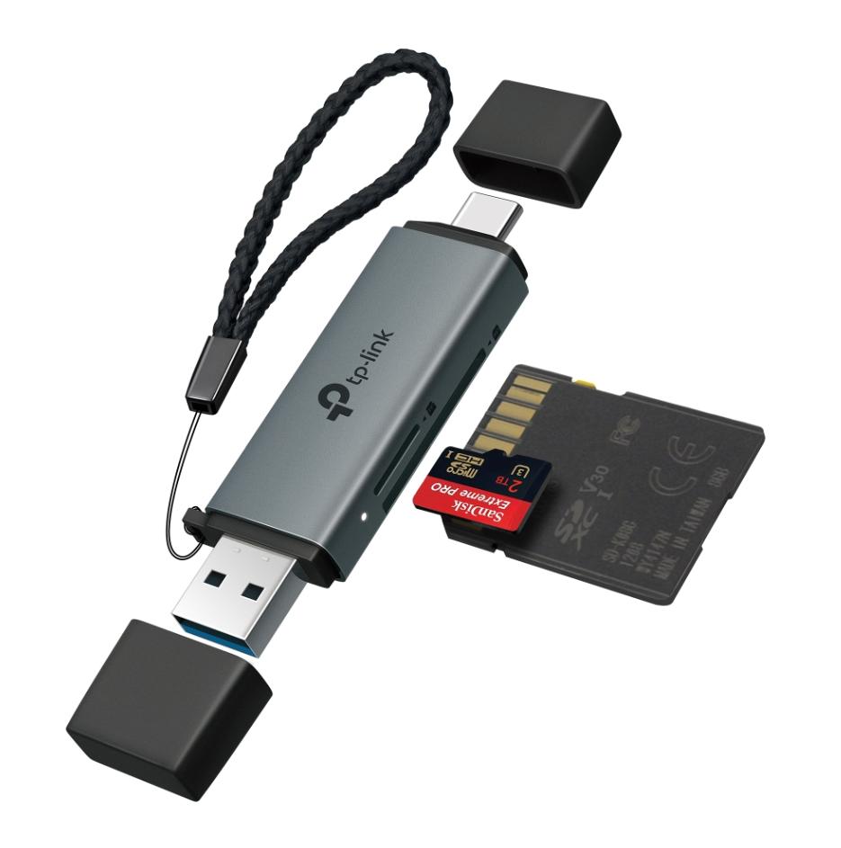 Đầu Đọc Thẻ 2 Đầu USB-C & USB-A TP-Link UA430D: Tốc Độ 200MB/s, Dung lượng 2 TB, Cắm và dùng