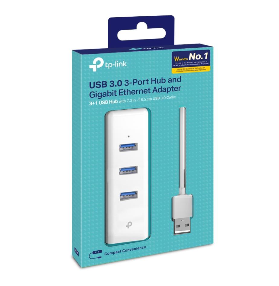 Bộ Chia USB 3.0 Tích Hợp Cổng LAN Gigabit TP-Link UE330, Tốc độ 5Gbps, Hỗ trợ hệ điều hành Windows 11/10/8, MacOS, Linux