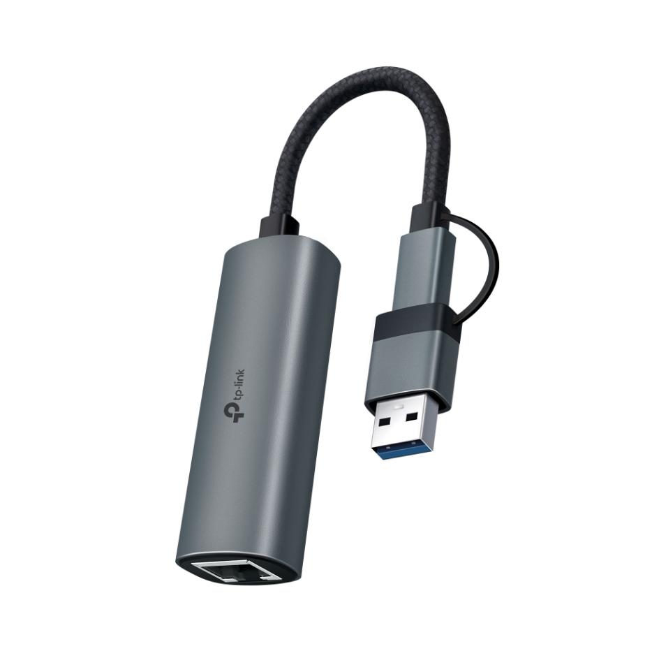 Bộ chuyển đổi mạng LAN Gigabit TP-Link UE310C, Tốc độ 1000Mbps, Đầu nối 2 trong 1 Type-C & Type-A, Vỏ hợp kim nhôm tản nhiệt tốt