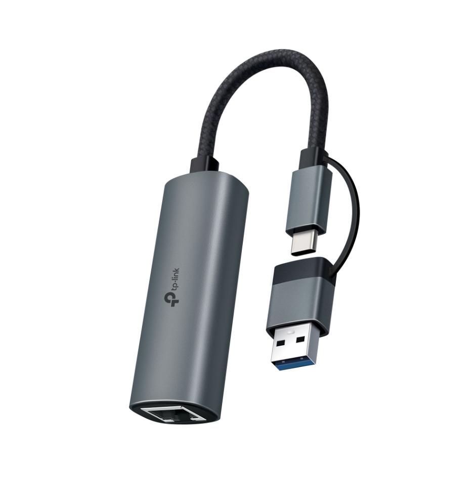 Bộ chuyển đổi mạng LAN Gigabit TP-Link UE310C, Tốc độ 1000Mbps, Đầu nối 2 trong 1 Type-C & Type-A, Vỏ hợp kim nhôm tản nhiệt tốt