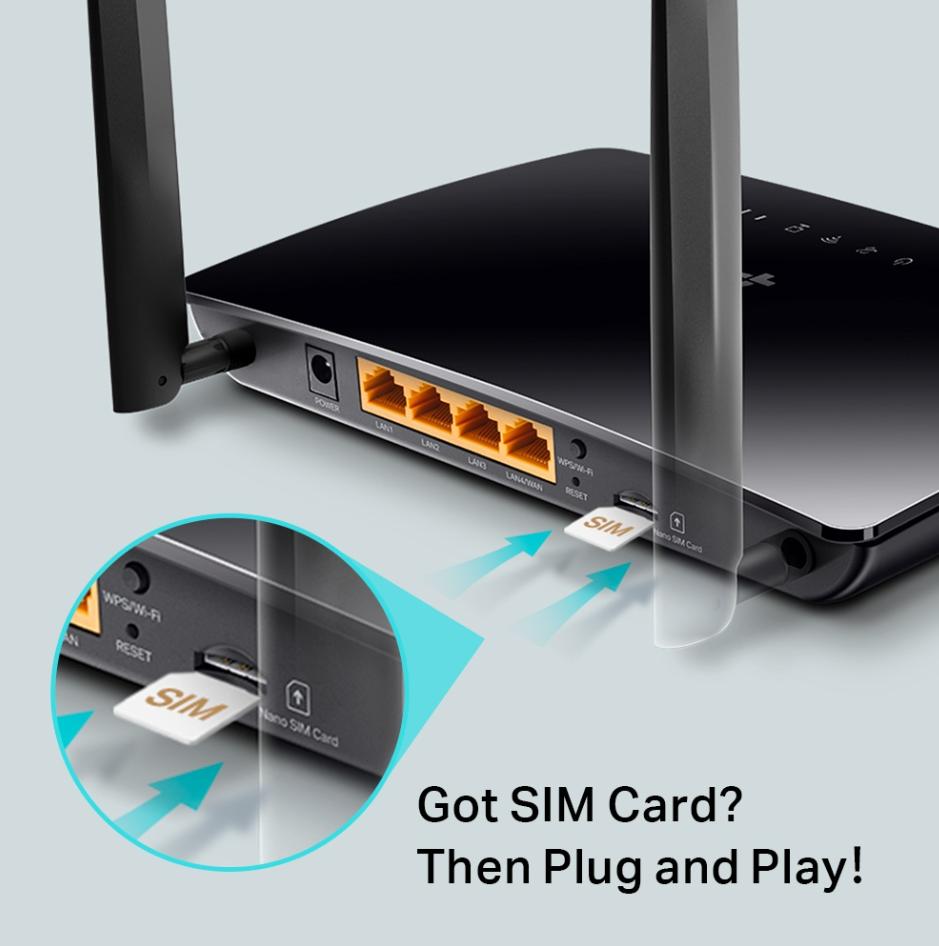 Router Wi-Fi 4G LTE TP-Link Archer MR202: Chuẩn AC750 Băng Tần Kép, Tốc Độ 150Mbps, Hỗ trợ cổng LAN/WAN