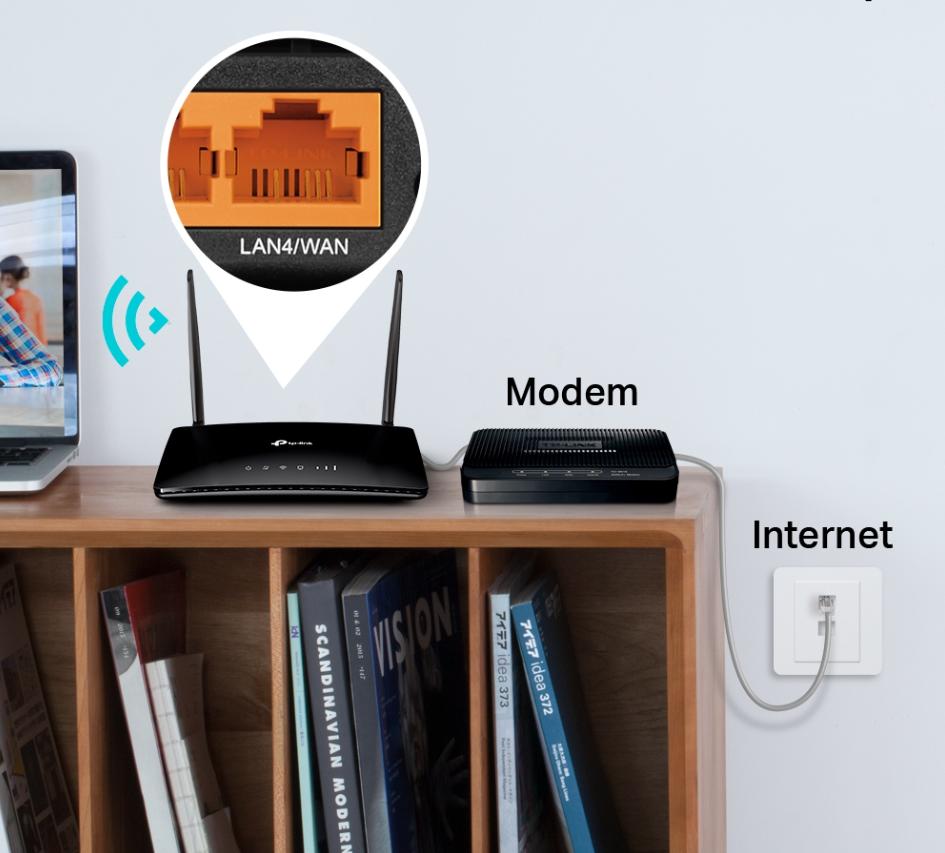 Router Wi-Fi 4G LTE TP-Link Archer MR202: Chuẩn AC750 Băng Tần Kép, Tốc Độ 150Mbps, Hỗ trợ cổng LAN/WAN