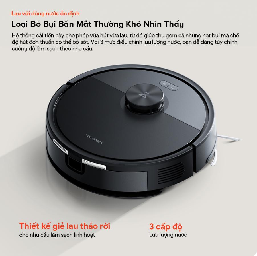 Robot hút bụi vệ sinh sàn nhà Roborock Q7 Pro Max Lực Hút Khủng 13.000Pa, Điều Hướng LiDAR, Chống Rối Kép, Pin 3200 mAh, lau giẻ
