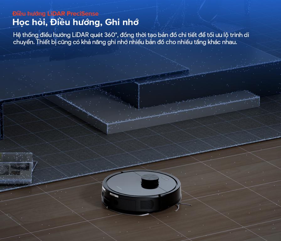 Robot hút bụi vệ sinh sàn nhà Roborock Q7 Pro Max Lực Hút Khủng 13.000Pa, Điều Hướng LiDAR, Chống Rối Kép, Pin 3200 mAh, lau giẻ