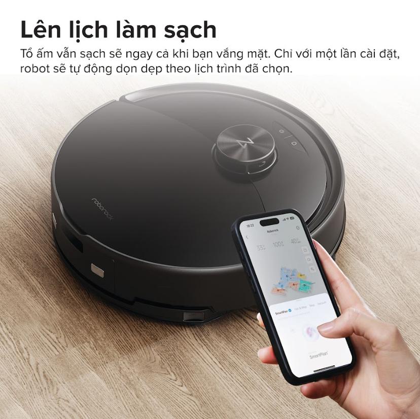 Máy hút bụi lau nhà thông minh Roborock Q10 PF+ , Lực Hút 10.000Pa, Tránh vật cản Reactive Tech & Dock Auto-Empty, Chống rối kép, Lau giẻ