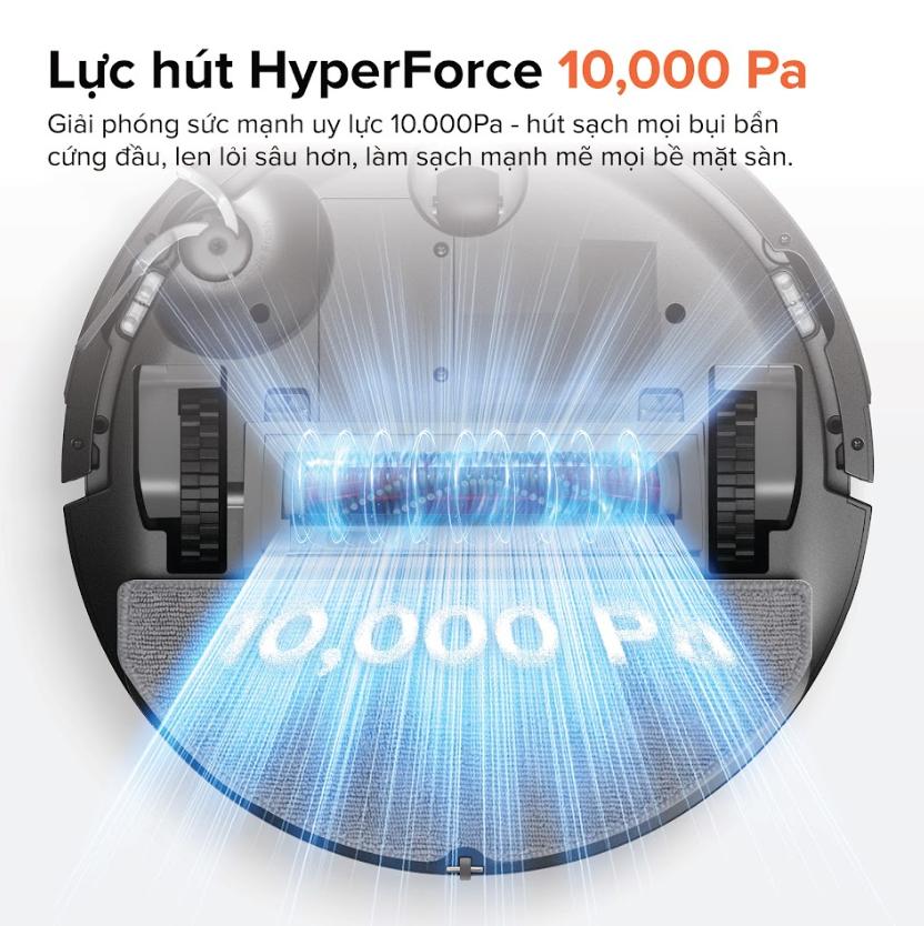 Máy hút bụi lau nhà thông minh Roborock Q10 PF+ , Lực Hút 10.000Pa, Tránh vật cản Reactive Tech & Dock Auto-Empty, Chống rối kép, Lau giẻ
