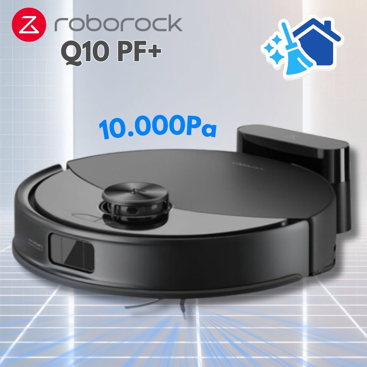 Máy hút bụi lau nhà thông minh Roborock Q10 PF+ , Lực Hút 10.000Pa, Tránh vật cản Reactive Tech & Dock Auto-Empty, Chống rối kép, Lau giẻ