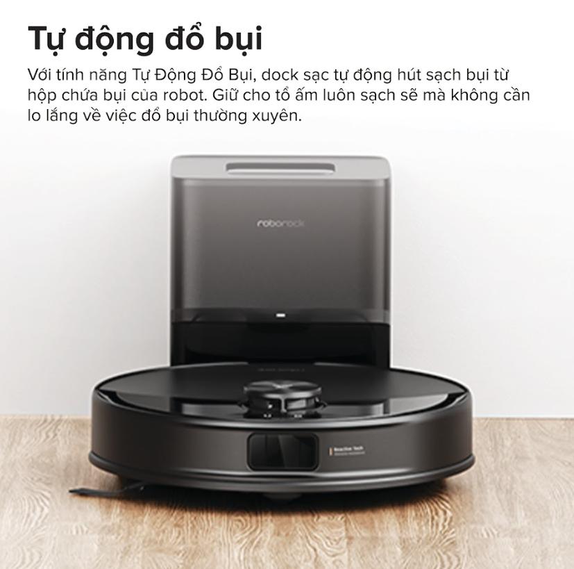 Máy hút bụi lau nhà thông minh Roborock Q10 PF+ , Lực Hút 10.000Pa, Tránh vật cản Reactive Tech & Dock Auto-Empty, Chống rối kép, Lau giẻ