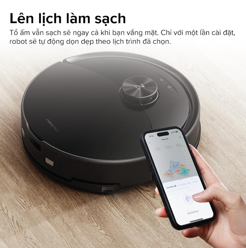 Robot lau nhà hút bụi tự động đổ rác Roborock Q10 VF+: Lực Hút 10.000Pa, Công Nghệ Lau Rung 3.000 Lần/Phút, Nâng Giẻ 8mm, lau rẻ