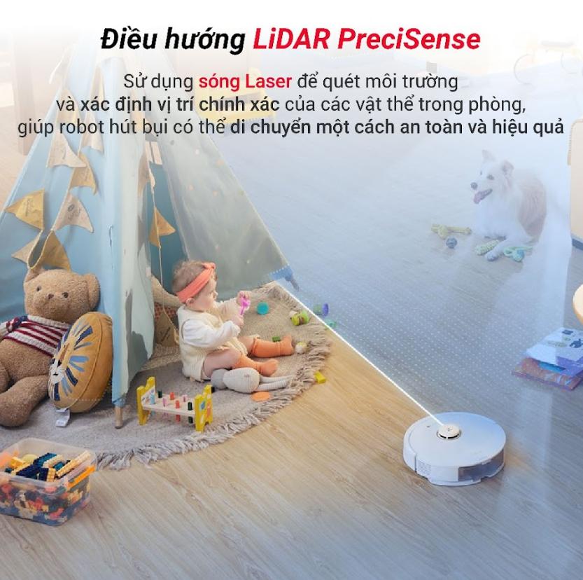 Robot hút bụi chống rối Roborock Q8 Max, Lực Hút 5500Pa, Tránh Vật Cản 3D, Điều Hướng LiDAR, lau giẻ