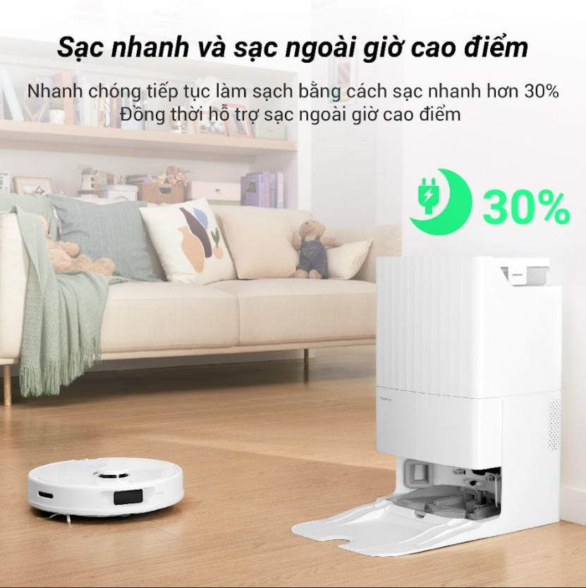 Robot hút bụi tự động Roborock Qrevo: Lực Hút 5.500Pa, lau chổi xoay 360 độ, Trạm sạc 6 in 1, Lau Xoay 360 Độ, Tự Động Xòe Giẻ, Làm Sạch Góc 92%