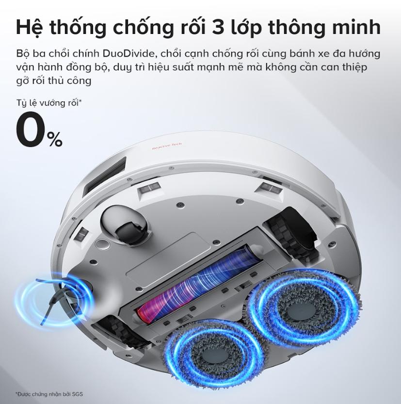 Robot vệ sinh sàn nhà hút bụi Roborock Qrevo S Pro, Lực hút 18.500Pa, Lau Xoay Kép & Trạm Sạc Đa Năng, Chống Rối Kép
