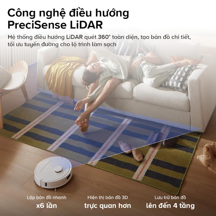 Robot vệ sinh sàn nhà hút bụi Roborock Qrevo S Pro, Lực hút 18.500Pa, Lau Xoay Kép & Trạm Sạc Đa Năng, Chống Rối Kép