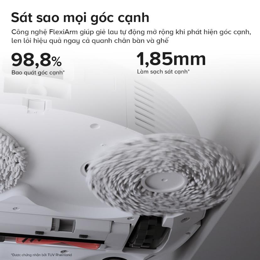 Robot vệ sinh sàn nhà hút bụi Roborock Qrevo S Pro, Lực hút 18.500Pa, Lau Xoay Kép & Trạm Sạc Đa Năng, Chống Rối Kép