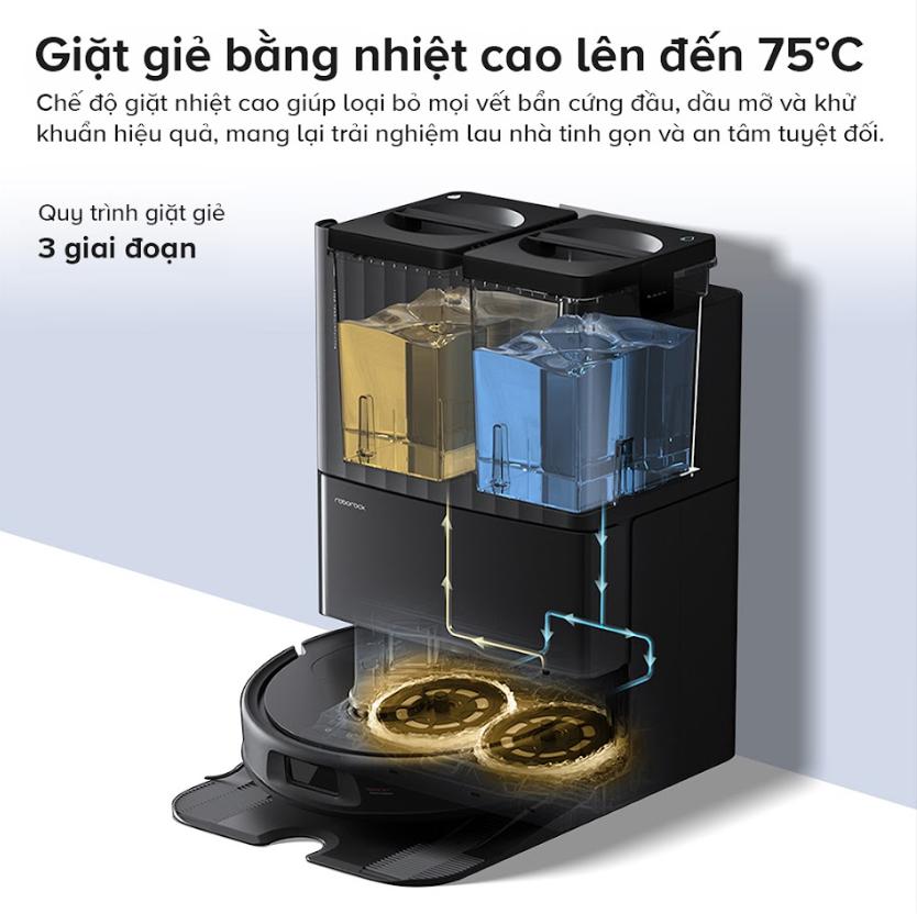 Robot lau nhà và hút bụi Roborock Qrevo C Pro Lực Hút 18.500Pa, Lau chổi xoay, Chống Rối 3 Lớp, Giặt giẻ, Sấy khô, Lập bản đồ 3D