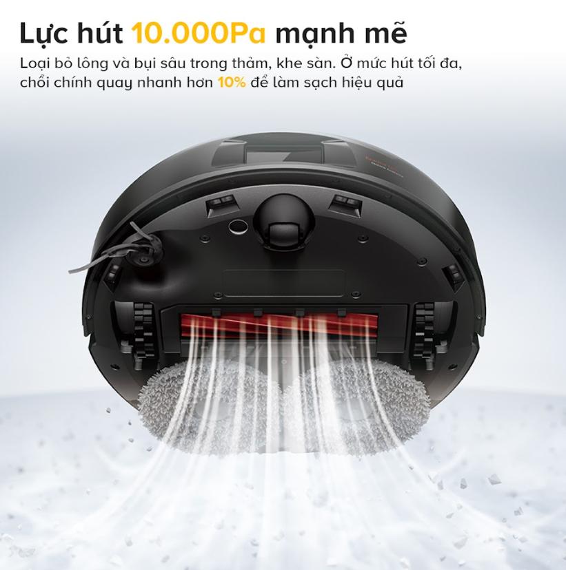 Robot hút bụi lau nhà Roborock QR 798 Lực Hút 10.000Pa, Lau Xoay Kép Thông Minh, Giặt & Sấy Khô Giẻ, Tránh Vật Cản & LiDAR 360°, Lau giẻ
