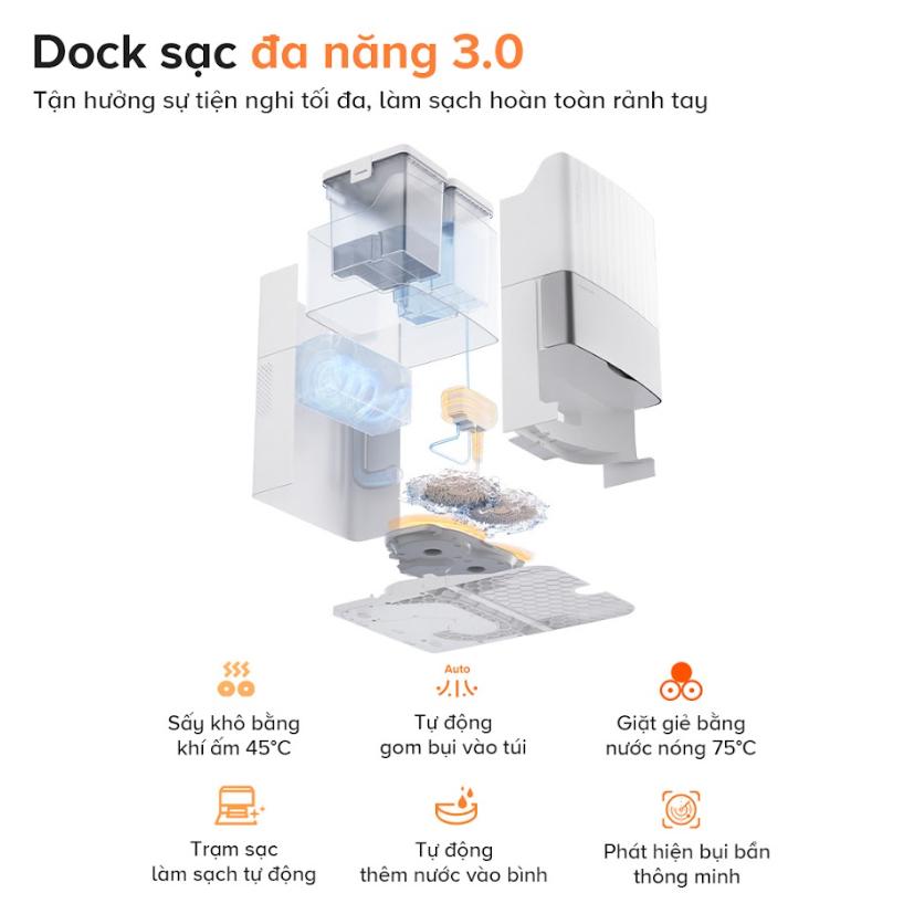 Robot Hút Bụi lau nhà Roborock Qrevo Edge 5V1 Lực hút 18.500Pa, Lau xoay kép, Chổi DuoDivide Chống Rối & Trạm Sạc 3.0