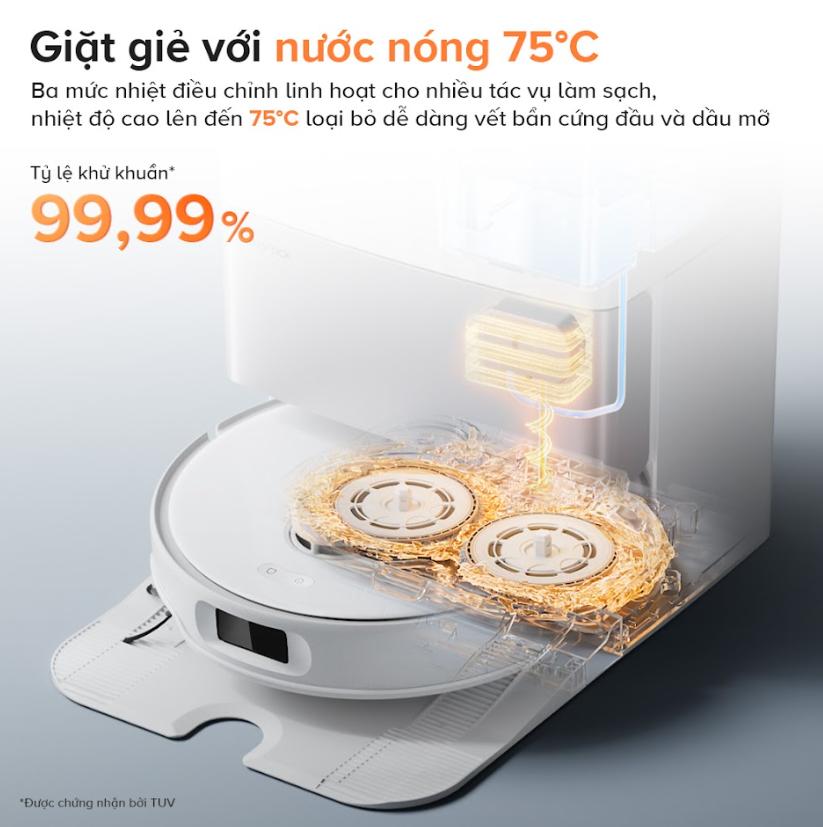 Robot Hút Bụi lau nhà Roborock Qrevo Edge 5V1 Lực hút 18.500Pa, Lau xoay kép, Chổi DuoDivide Chống Rối & Trạm Sạc 3.0