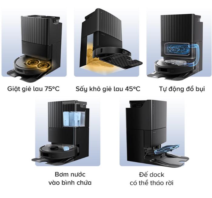 Máy dọn nhà tự động Roborock Qrevo S Pro: Lực Hút Khủng 18.500 Pa, Sấy Khô Khí Nóng, Chống Rối Kép, Pin 5200 mAh