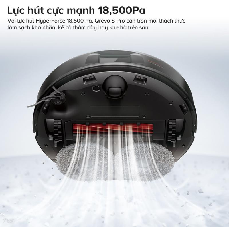 Máy dọn nhà tự động Roborock Qrevo S Pro: Lực Hút Khủng 18.500 Pa, Sấy Khô Khí Nóng, Chống Rối Kép, Pin 5200 mAh