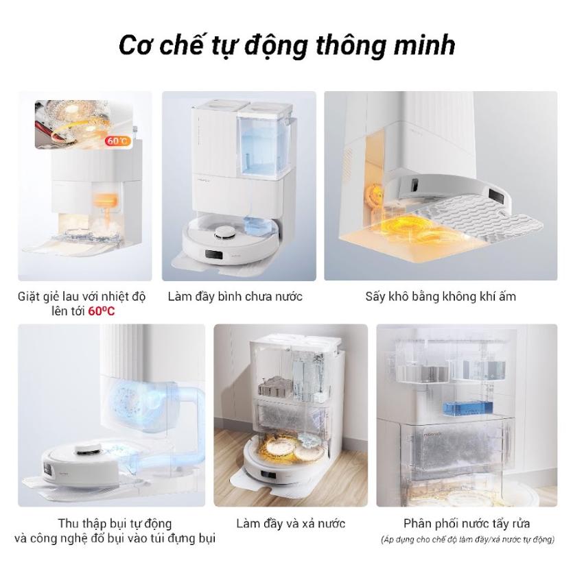 Robot Tự Giặt & Sấy Giẻ Roborock Qrevo MaxV, Lực Hút 7000Pa, Tránh vật cản AI, Lau xoay kép chuyên sâu
