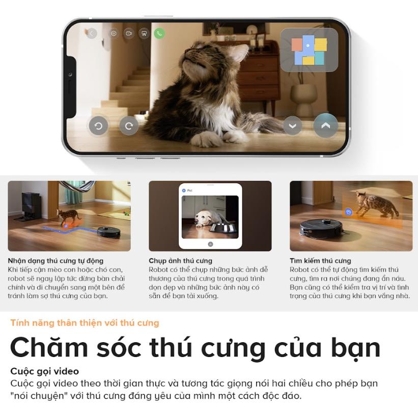 Robot Hút Bụi Lau Nhà Roborock Qrevo Master, Lực hút 10.000 Pa, Chống rối tóc - lông thú, Lưu trúc bản đồ, Điều khiển qua ứng dụng