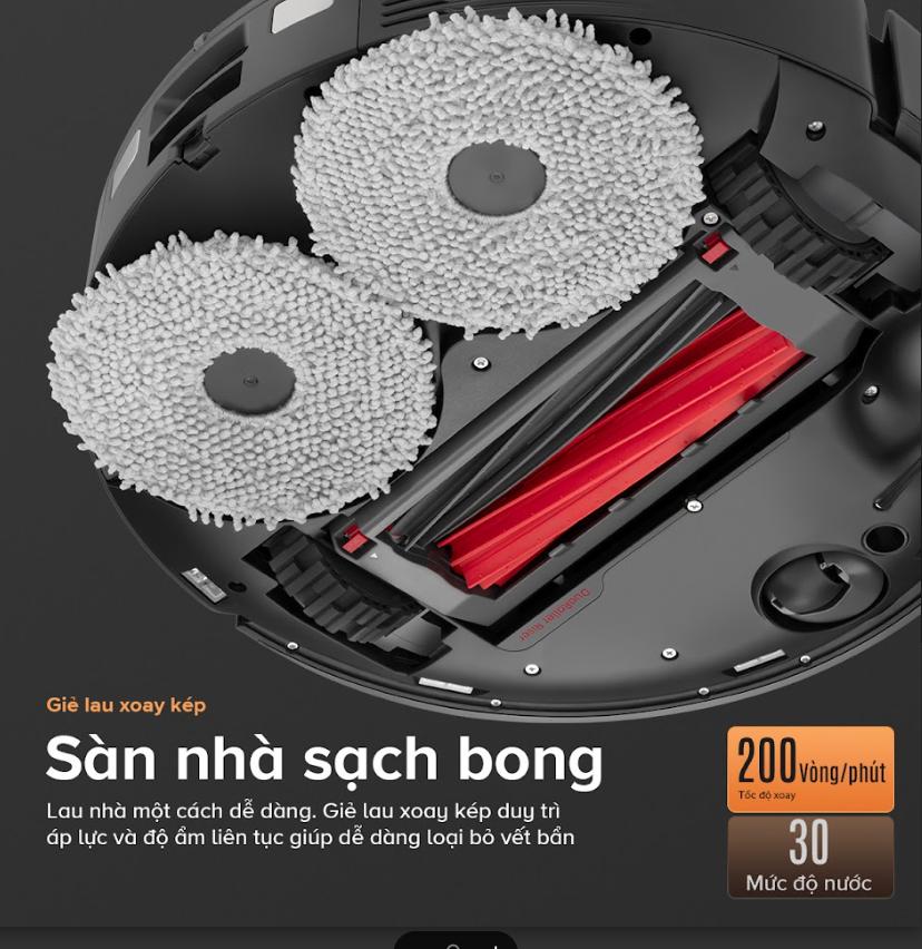 Robot Hút Bụi Lau Nhà Roborock Qrevo Master, Lực hút 10.000 Pa, Chống rối tóc - lông thú, Lưu trúc bản đồ, Điều khiển qua ứng dụng