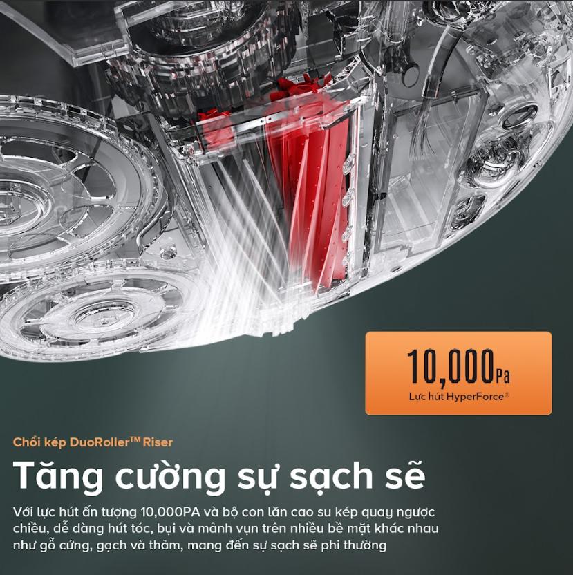 Robot Hút Bụi Lau Nhà Roborock Qrevo Master, Lực hút 10.000 Pa, Chống rối tóc - lông thú, Lưu trúc bản đồ, Điều khiển qua ứng dụng