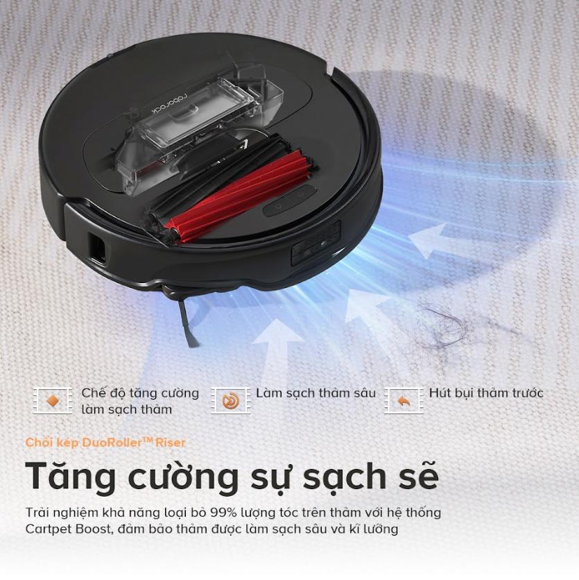 Robot Hút Bụi Lau Nhà Roborock Qrevo Master, Lực hút 10.000 Pa, Chống rối tóc - lông thú, Lưu trúc bản đồ, Điều khiển qua ứng dụng