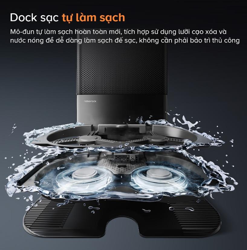 Robot dọn nhà tự động siêu mỏng Roborock Qrevo Slim, Lực hút  11.000 Pa, Giặt sấy giẻ bằng khí nóng, Dock sạc đa năng 3.0