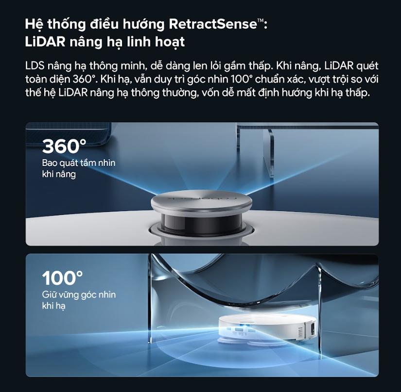 Robot vệ sinh sàn nhà Roborock Qrevo Edge 2 Lực hút 25.000Pa, Mỏng 7.98cm, Nhận Diện 280+ Vật Thể, Lau xoay giẻ