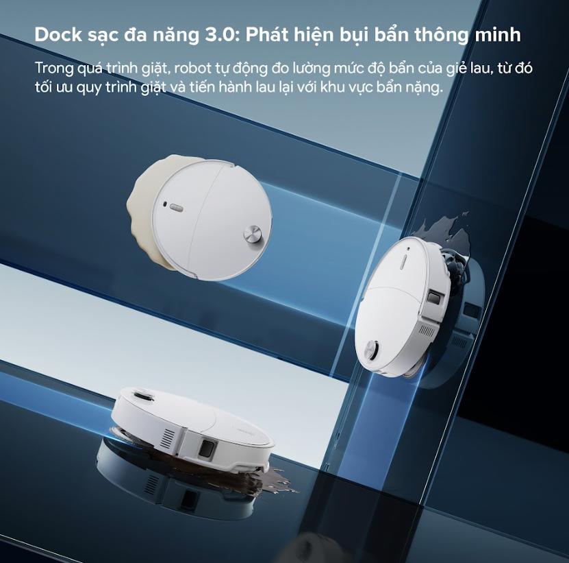 Robot vệ sinh sàn nhà Roborock Qrevo Edge 2 Lực hút 25.000Pa, Mỏng 7.98cm, Nhận Diện 280+ Vật Thể, Lau xoay giẻ