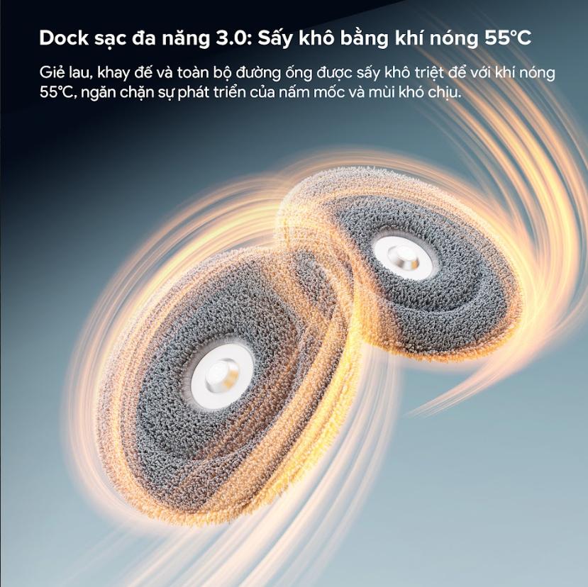 Robot vệ sinh sàn nhà Roborock Qrevo Edge 2 Lực hút 25.000Pa, Mỏng 7.98cm, Nhận Diện 280+ Vật Thể, Lau xoay giẻ