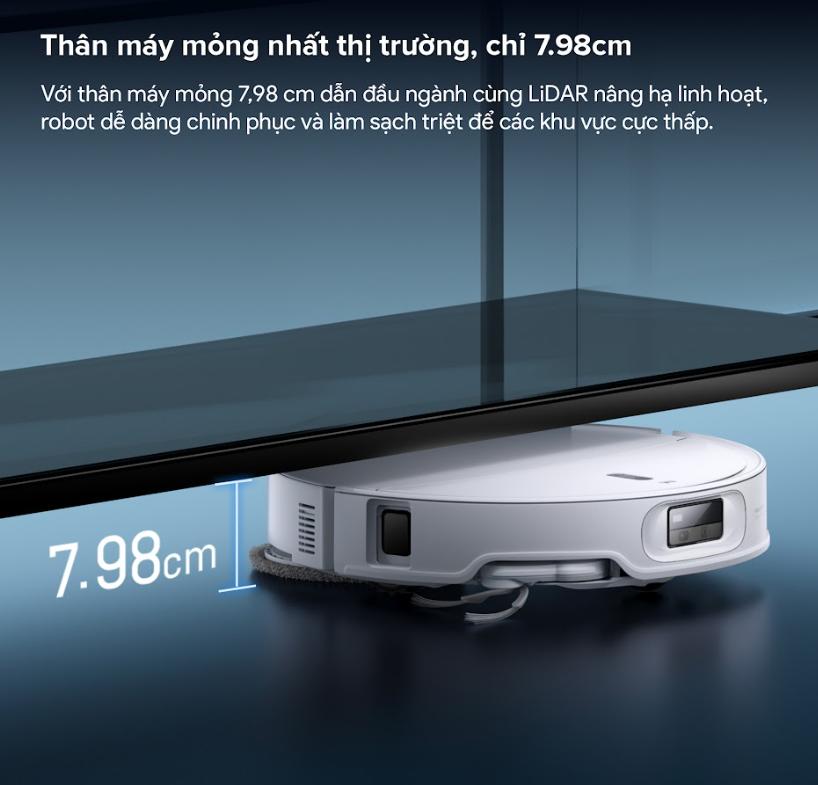 Robot vệ sinh sàn nhà Roborock Qrevo Edge 2 Lực hút 25.000Pa, Mỏng 7.98cm, Nhận Diện 280+ Vật Thể, Lau xoay giẻ