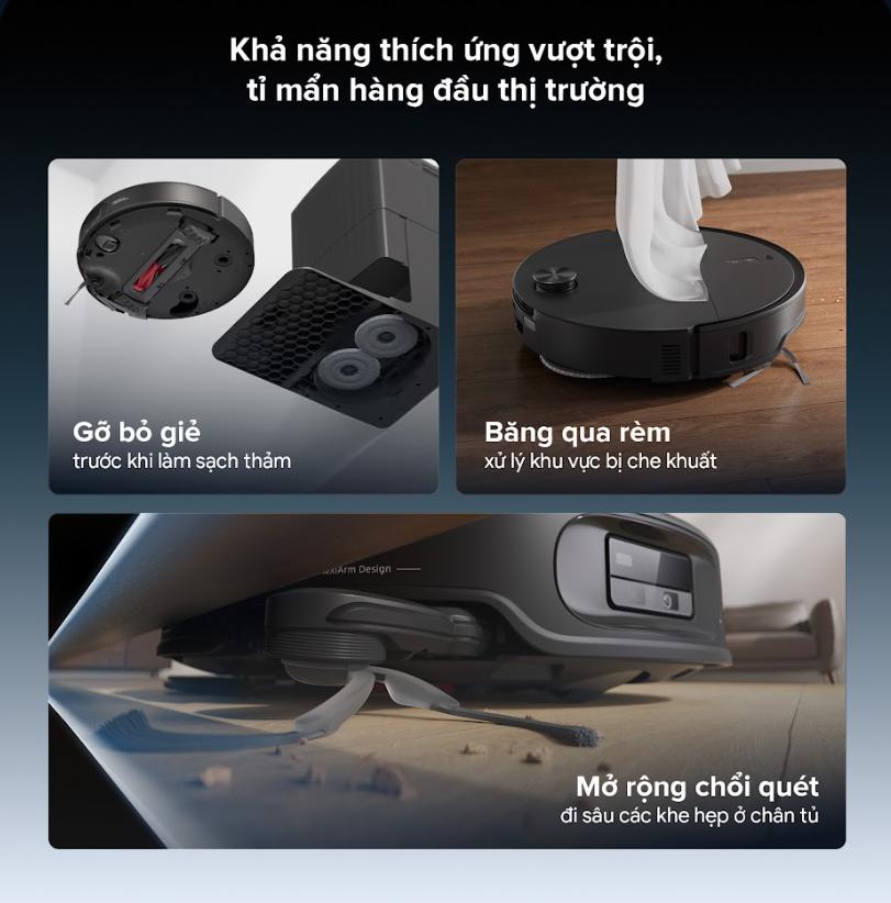 Robot vệ sinh sàn nhà Roborock Qrevo Edge 2 Lực hút 25.000Pa, Mỏng 7.98cm, Nhận Diện 280+ Vật Thể, Lau xoay giẻ