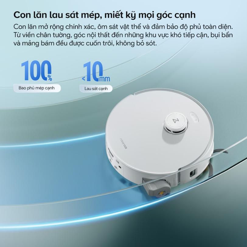 Máy hút bụi tự động Roborock Qrevo Curv 2 Flow, Lực Hút 20.000Pa, Con Lăn 270mm, Chống Rối Kép & Trạm Sạc Đa Năng, Lau con lăn