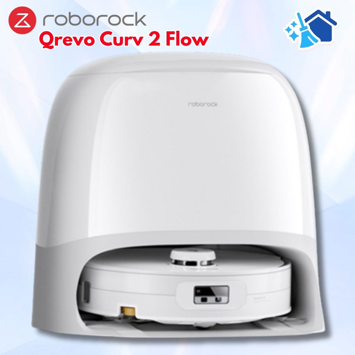 Máy hút bụi tự động Roborock Qrevo Curv 2 Flow, Lực Hút 20.000Pa, Con Lăn 270mm, Chống Rối Kép & Trạm Sạc Đa Năng, Lau con lăn