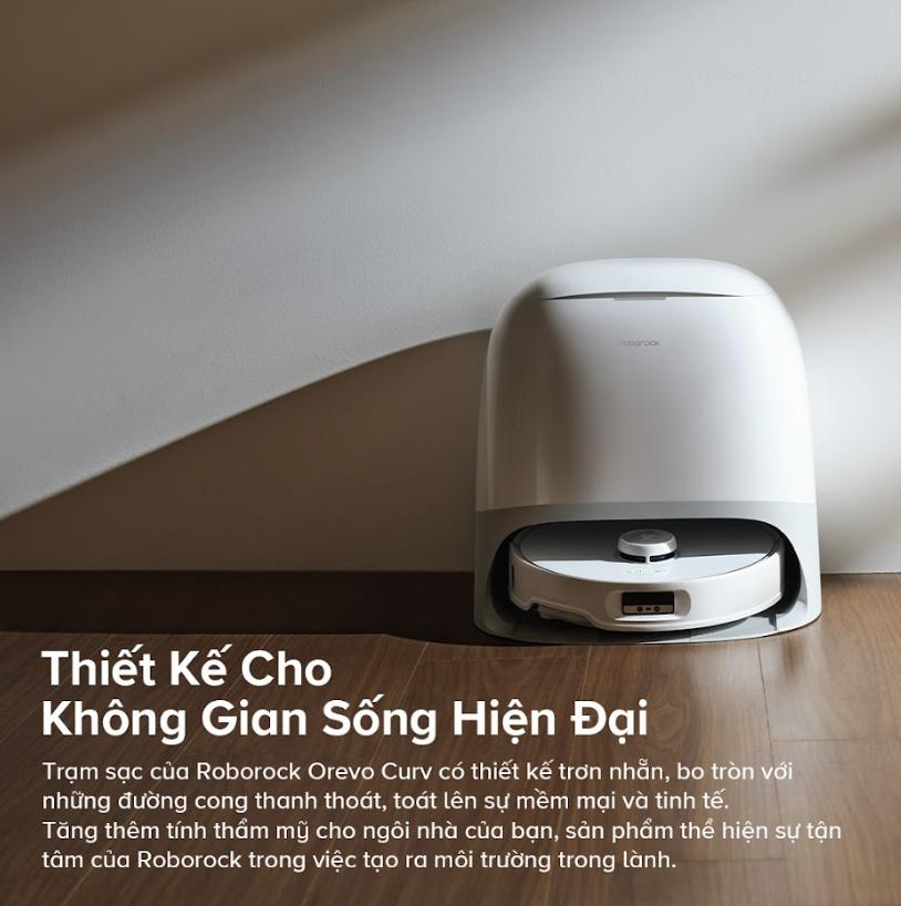 Máy hút bụi lau nhà Roborock Qrevo Curv, Lực Hút 18.500Pa, Khung Nâng AdaptiLift, Công Nghệ FlexiArm & Lau Sát Mép