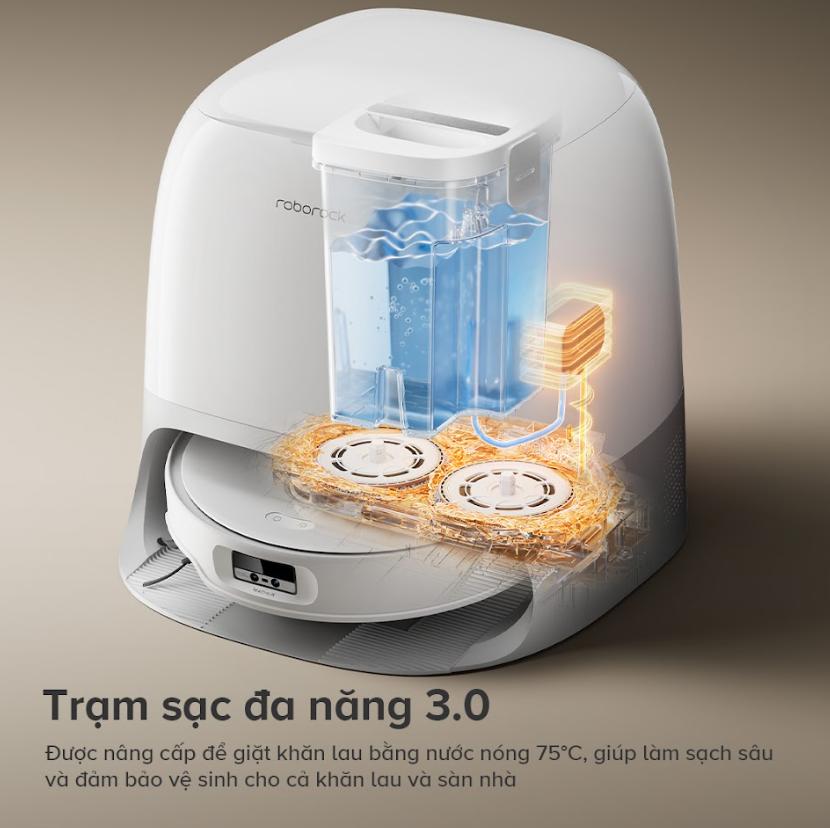 Máy hút bụi lau nhà Roborock Qrevo Curv, Lực Hút 18.500Pa, Khung Nâng AdaptiLift, Công Nghệ FlexiArm & Lau Sát Mép