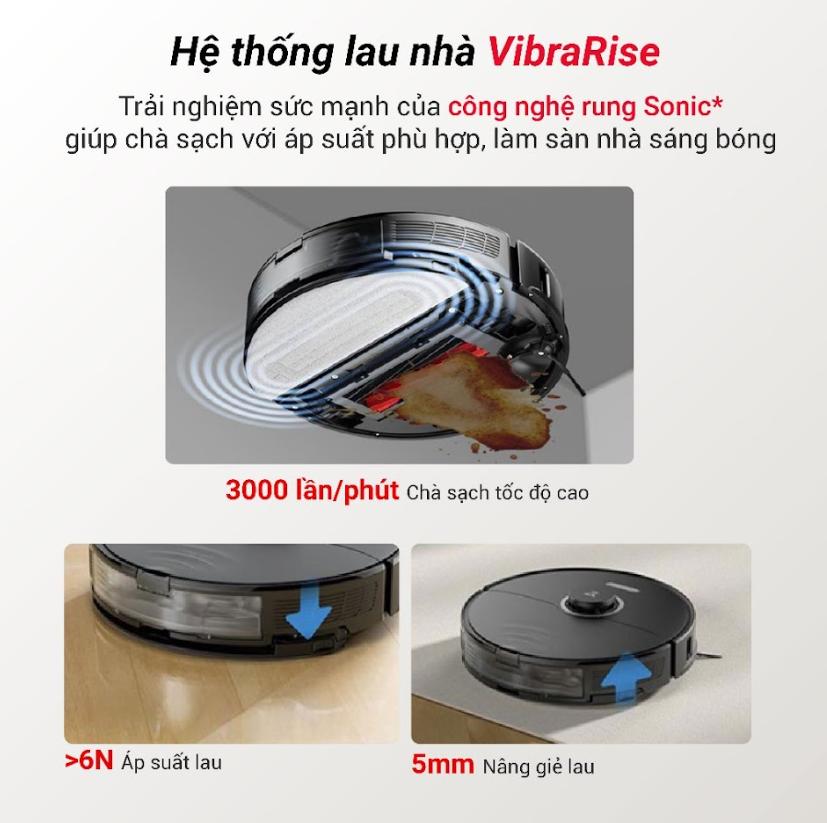 Robot chống rối Roborock S8 Lực Hút 6000Pa, Công Nghệ Reactive 3D: Né Vật Cản Thông Minh, Lau Rung VibraRise