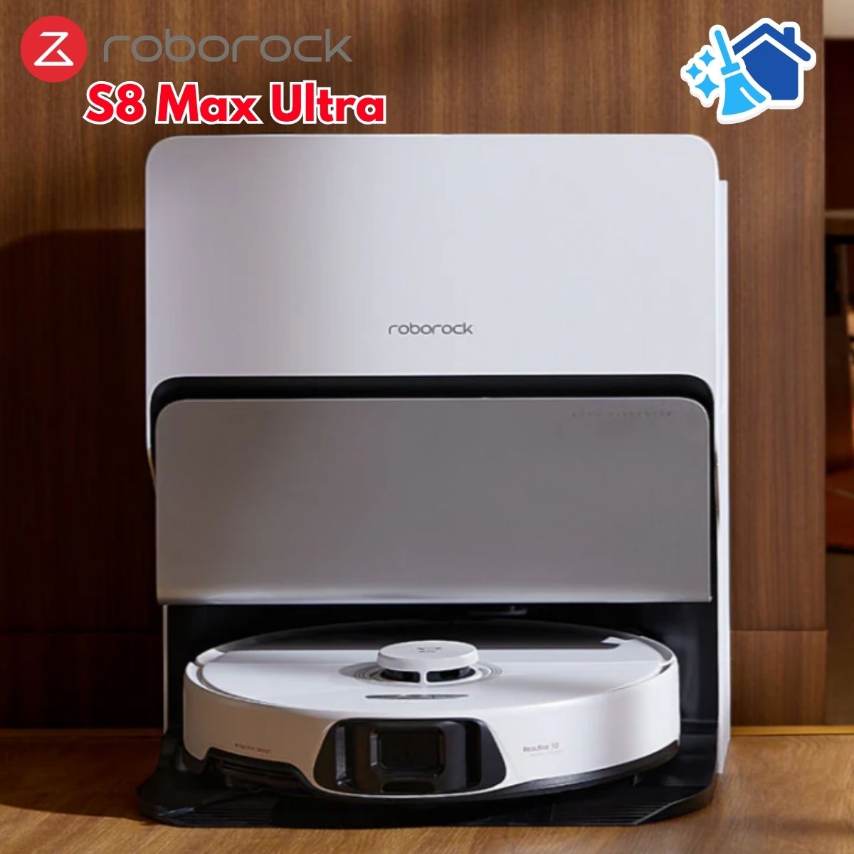 Robot Hút Bụi Roborock S8 Max Ultra Lực Hút 8.000Pa, Lau Rung VibraRise 3.0, Nâng giẻ lau 20mm, Điểu khiển qua ứng dụng, Giẻ lau xoay