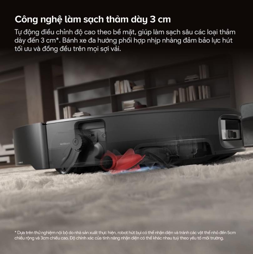 Robot Hút Bụi Roborock Saros 20 Sonic: Lực Hút 35.000Pa, Lau Rung VibraRise 5.0, Thiết kế 7.98cm, Xoè giẻ lau