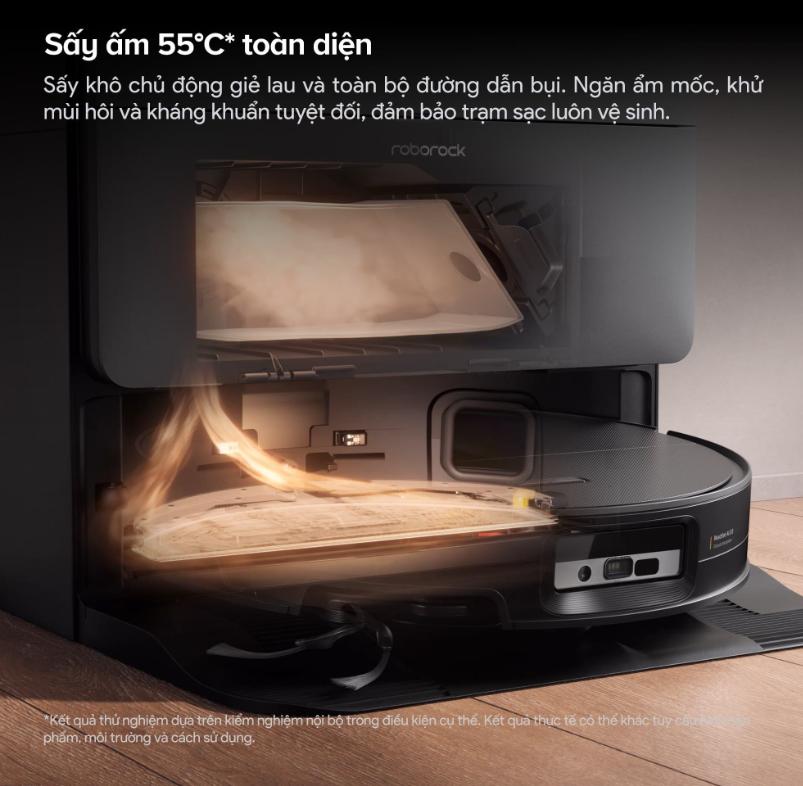 Robot Hút Bụi Roborock Saros 20 Sonic: Lực Hút 35.000Pa, Lau Rung VibraRise 5.0, Thiết kế 7.98cm, Xoè giẻ lau