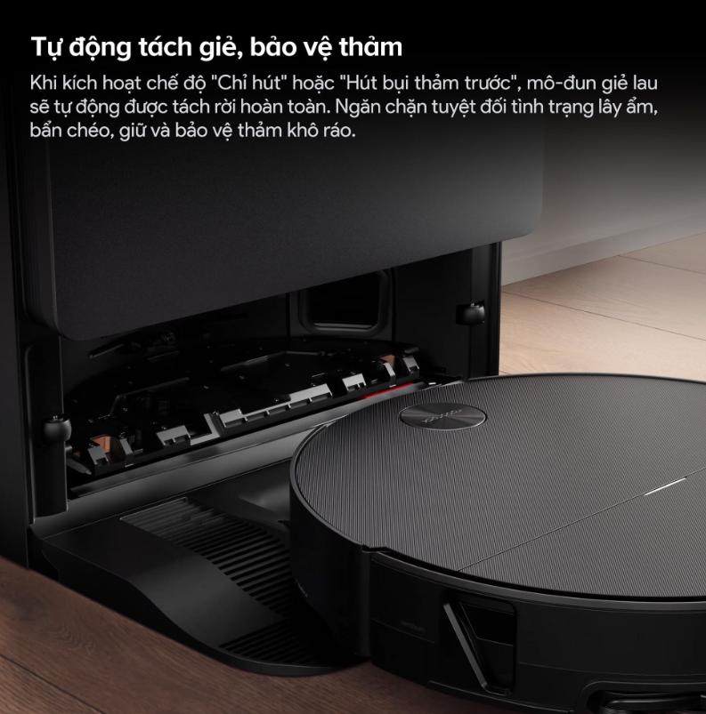 Robot Hút Bụi Roborock Saros 20 Sonic: Lực Hút 35.000Pa, Lau Rung VibraRise 5.0, Thiết kế 7.98cm, Xoè giẻ lau