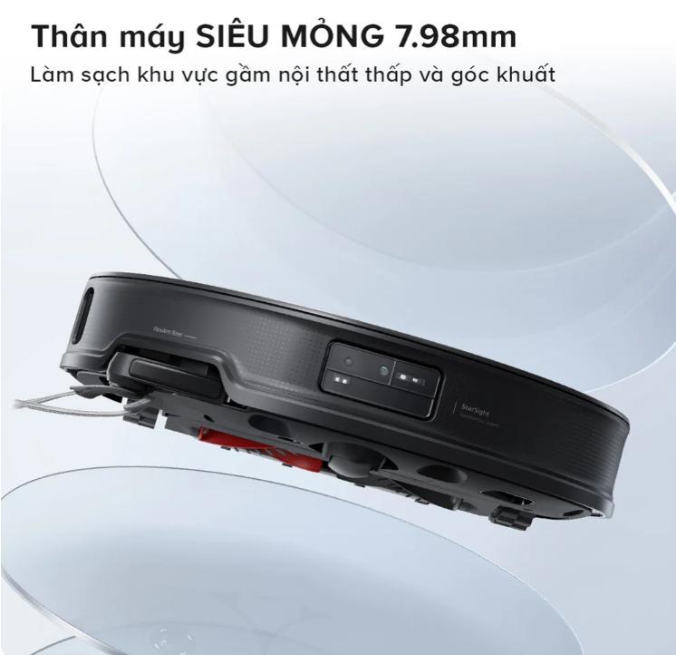 Robot vệ sinh sàn nhà Roborock Saros 10R: Lực Hút 19.000Pa,  Siêu Mỏng 7.98cm, Nâng Hạ Khung Gầm & Chống Rối DuoDivide™, Lau xoay giẻ