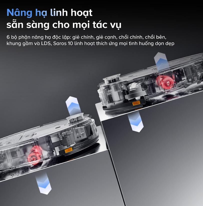 Robot tự động dọn nhà Roborock Saros 10: Lực Hút 22.000Pa, Giặt Giẻ Nước Nóng 80°C, Lau Rung VibraRise 4.0, Chổi lau xoay chống rối, Lau xoay giẻ
