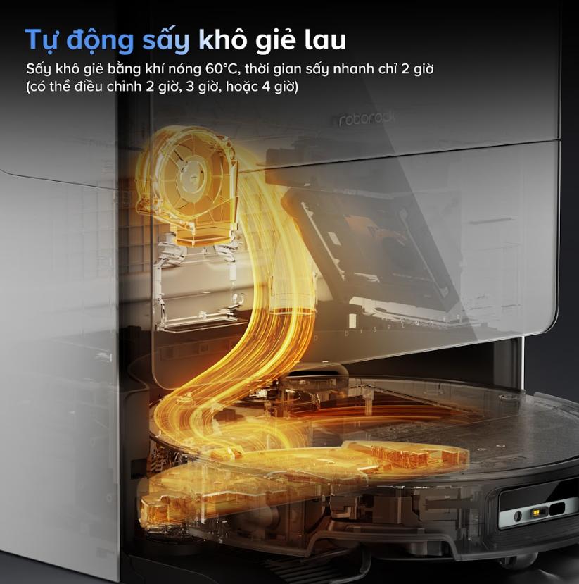 Robot tự động dọn nhà Roborock Saros 10: Lực Hút 22.000Pa, Giặt Giẻ Nước Nóng 80°C, Lau Rung VibraRise 4.0, Chổi lau xoay chống rối, Lau xoay giẻ