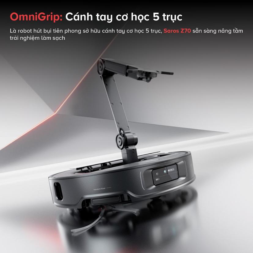 Robot dọn nhà tích hợp cánh tay cơ học Roborock Saros Z70 Lực hút 22.000Pa, Điều Hướng StarSight 2.0 & Dock Sạc Đa Năng 4.0, Nhận diện AI thông minh