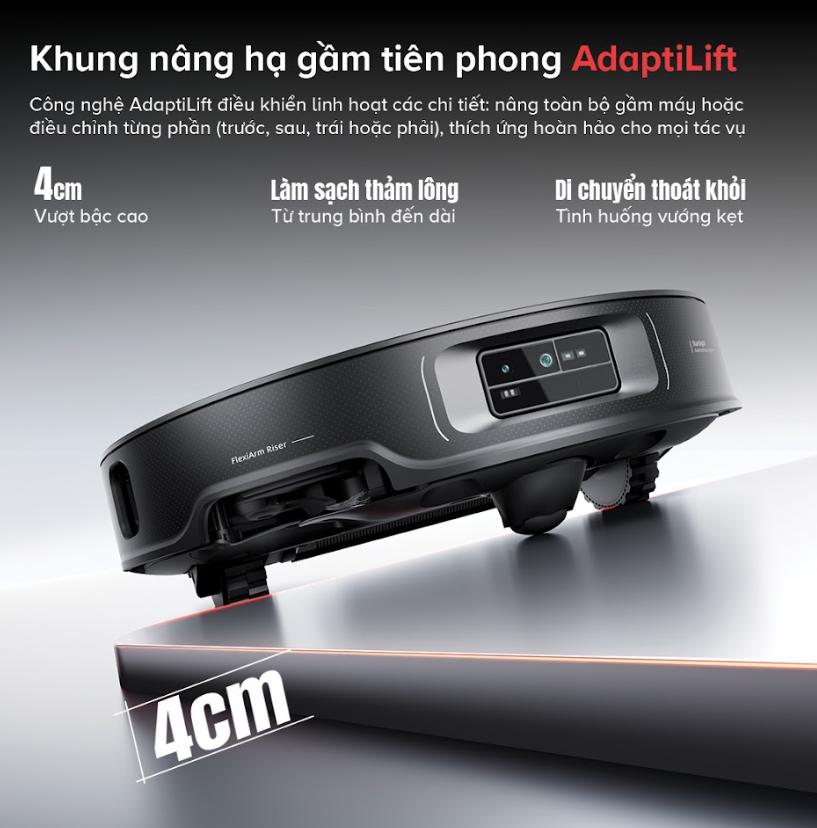 Robot dọn nhà tích hợp cánh tay cơ học Roborock Saros Z70 Lực hút 22.000Pa, Điều Hướng StarSight 2.0 & Dock Sạc Đa Năng 4.0, Nhận diện AI thông minh