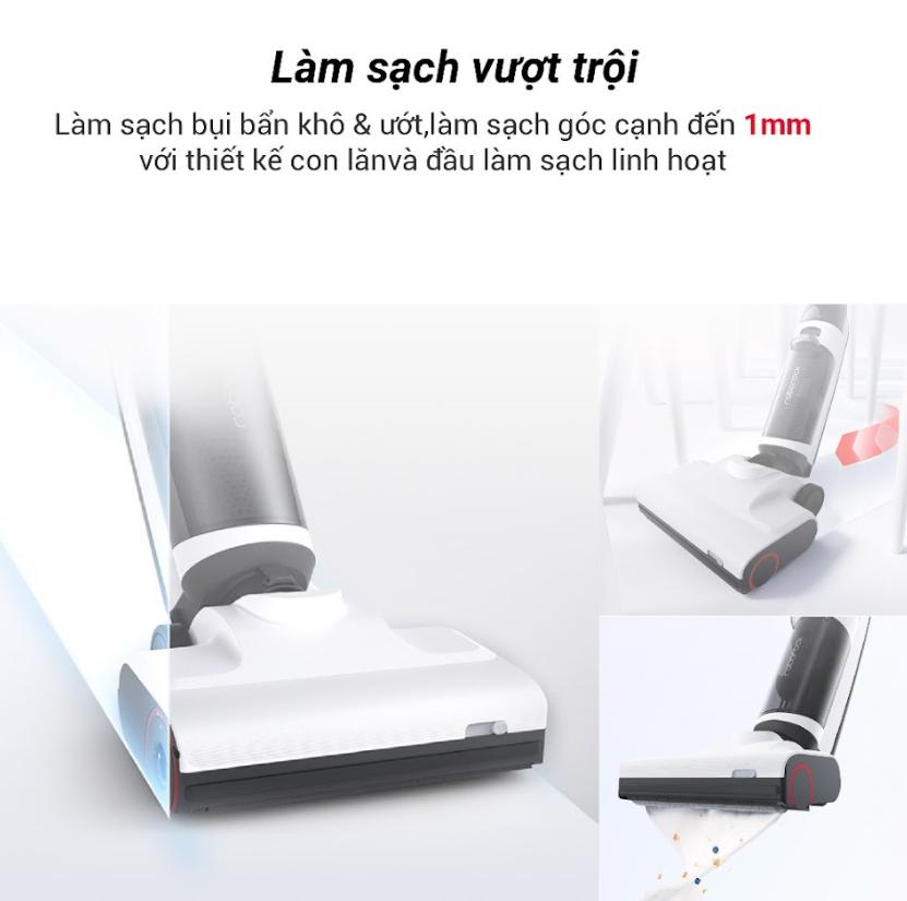 Máy hút bụi lau nhà Roborock Dyad Pro Lực hút 17.000Pa, Chổi lăn kép tràn viền, Tự động giặt à sáy kho giẻ lau